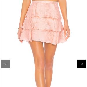 XS Flora Polka Dot Skirt in Coral